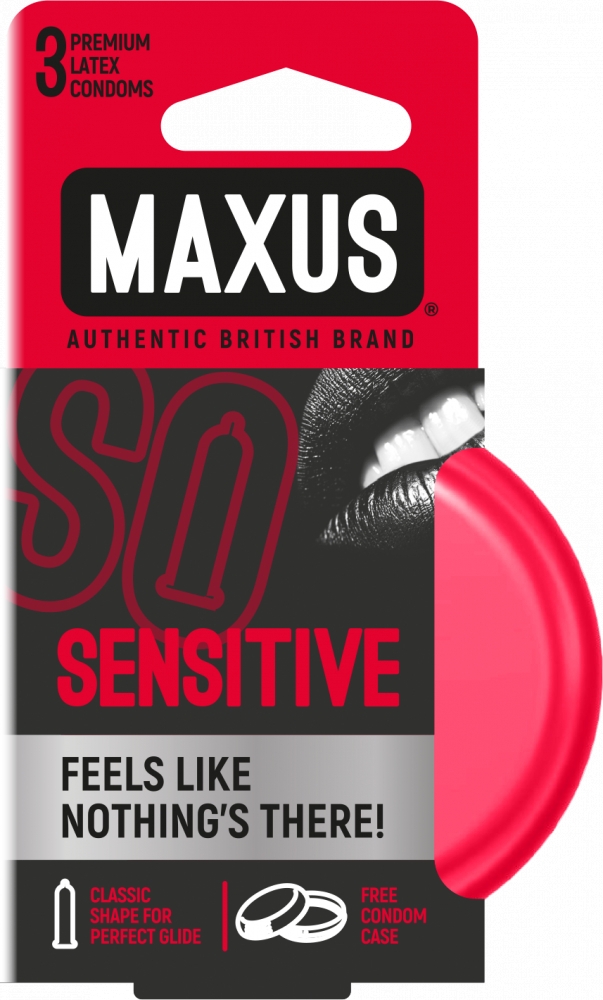 Презервативы супер тонкие "Maxus Sensitive" в жестяном футляре, 3шт 